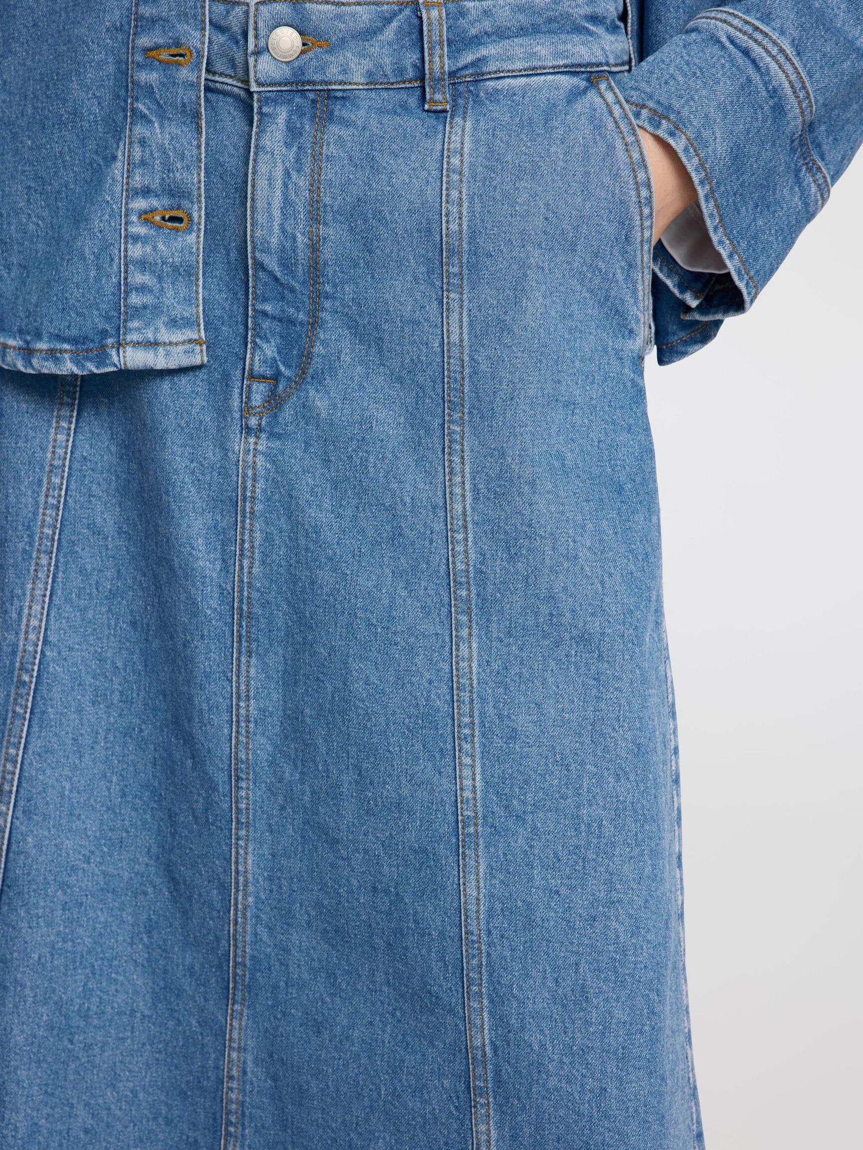 MIDI DENIM ROK, Medium Blue Denim, highres