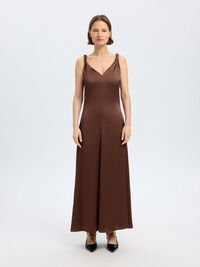 ÆRMELØS MAXIKJOLE, Chestnut, highres