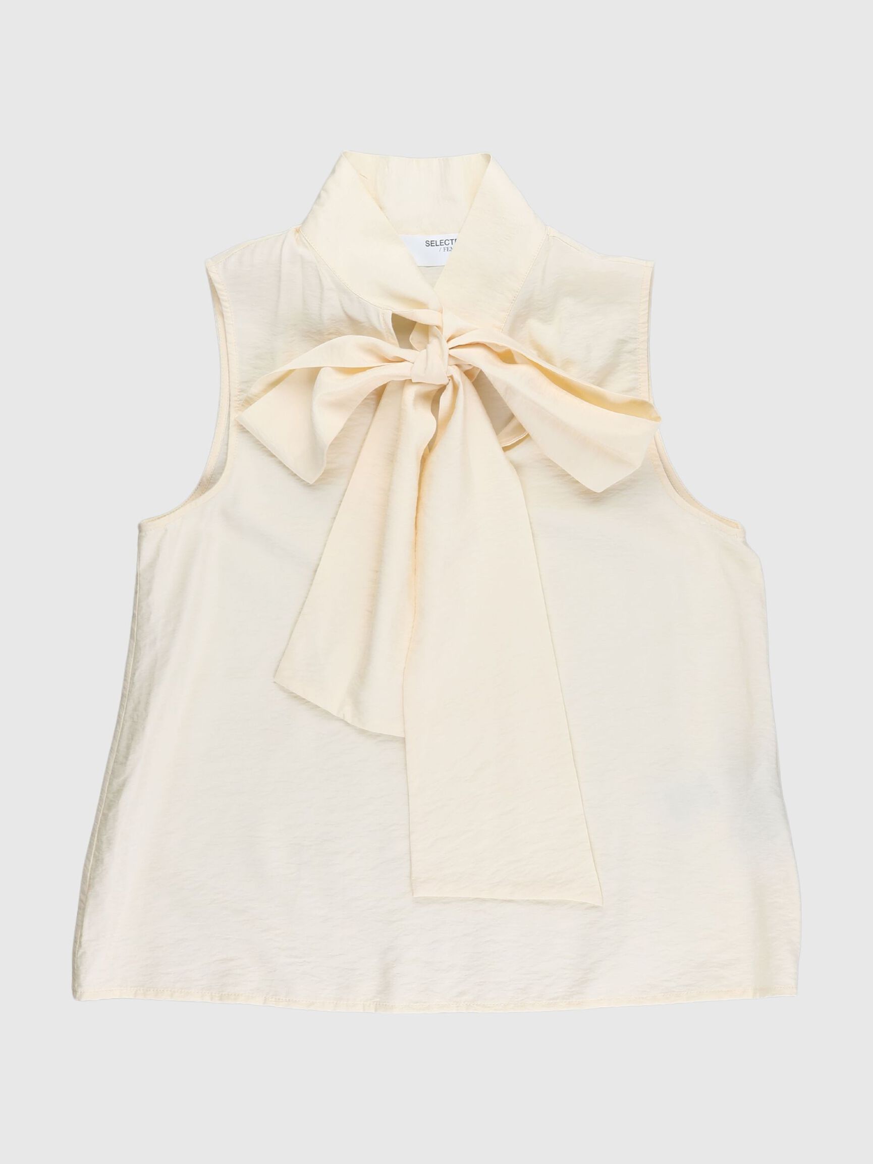 TIE NECK SLEEVELESS TOP, Birch, highres