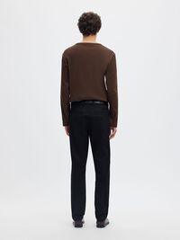 TOREN SLIM FIT ORGANIC COTTON TROUSERS, Black, highres