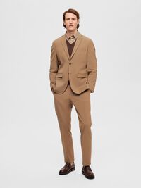 COUPE SLIM EN VISCOSE MÉLANGÉE BLAZER, Camel, highres