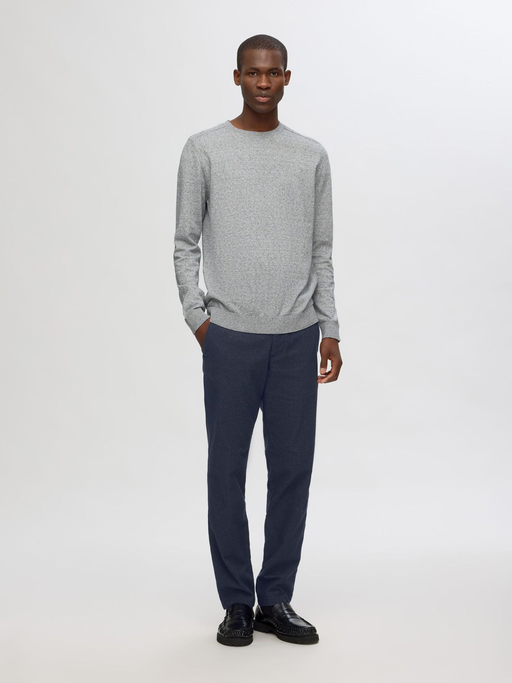 175 SLIM-FIT BRUSHED CHINOS, Dark Sapphire, highres