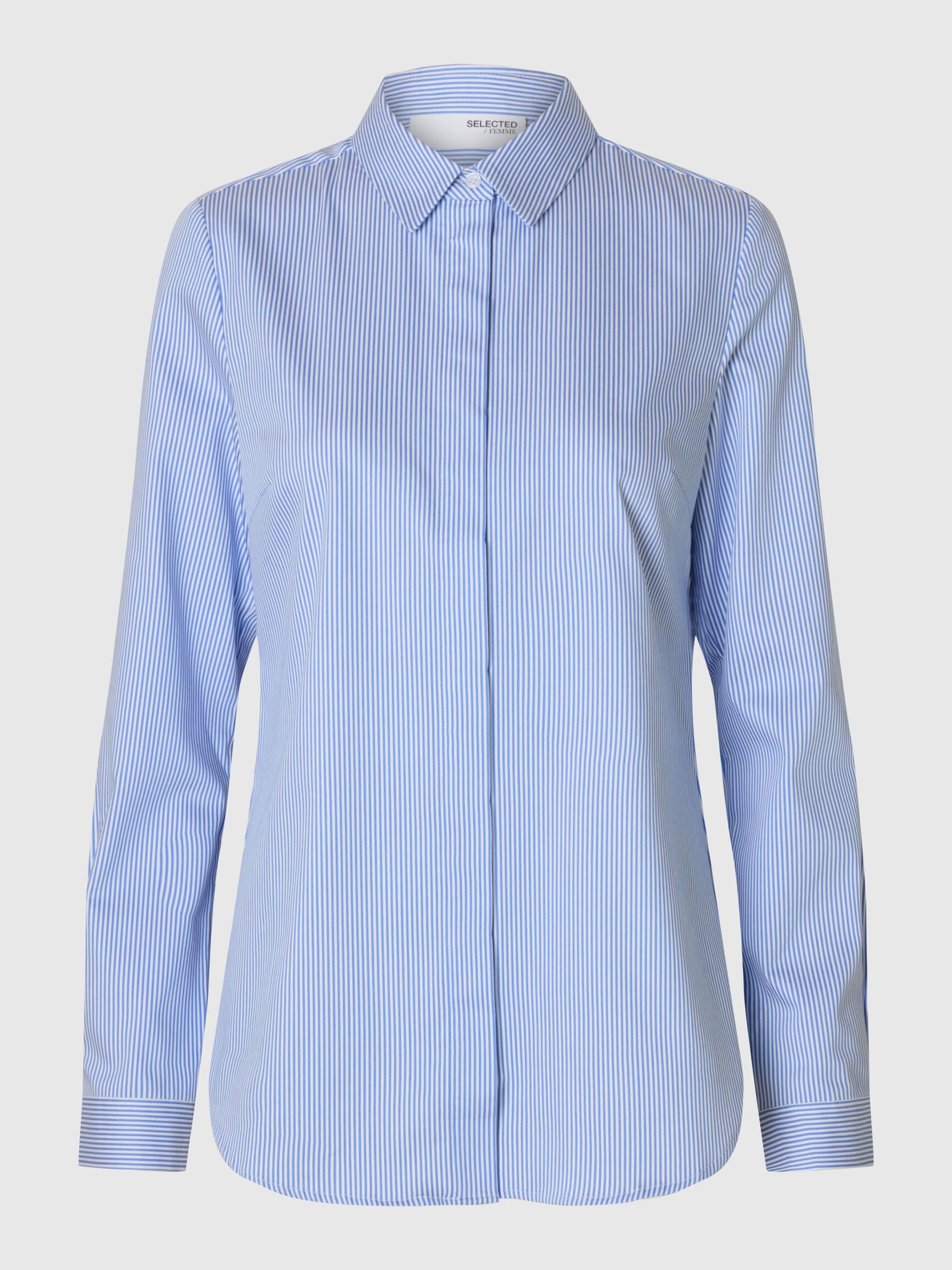 FITTED STRIPED SHIRT, Bright White, highres