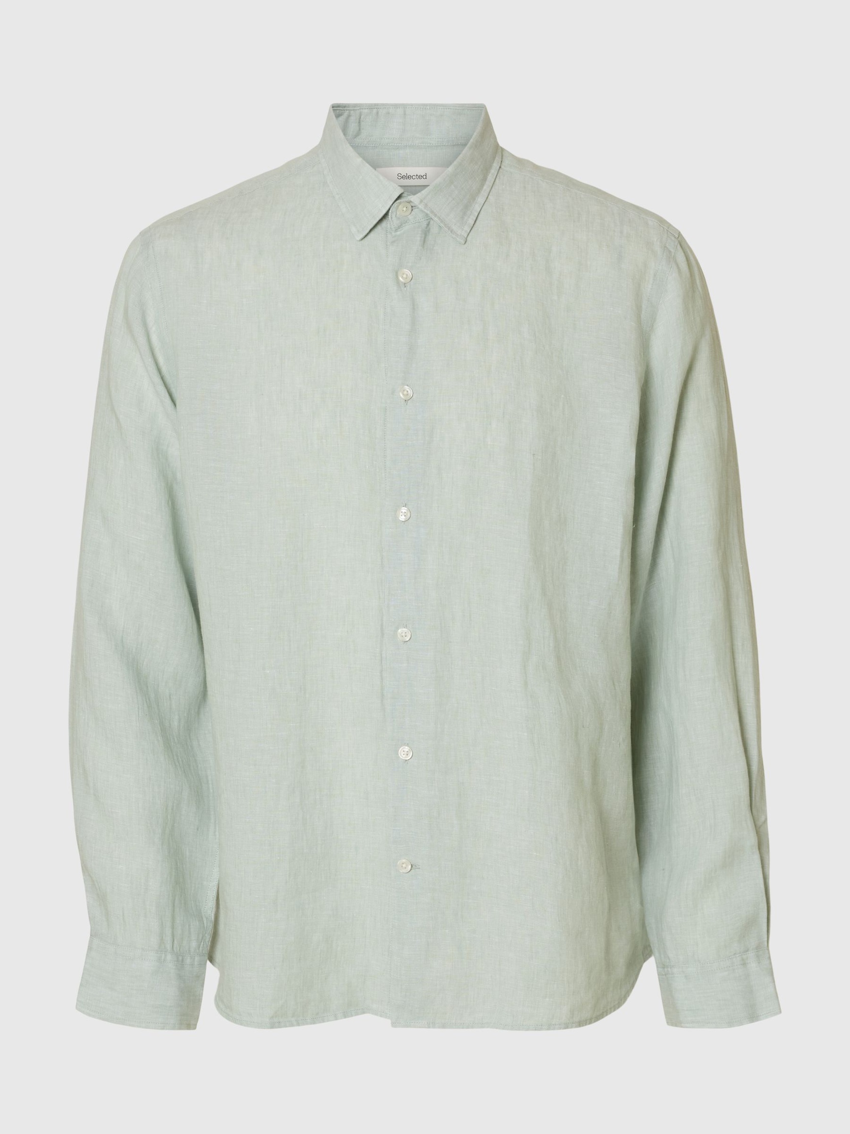 100% LINEN SHIRT, Aqua Gray, highres
