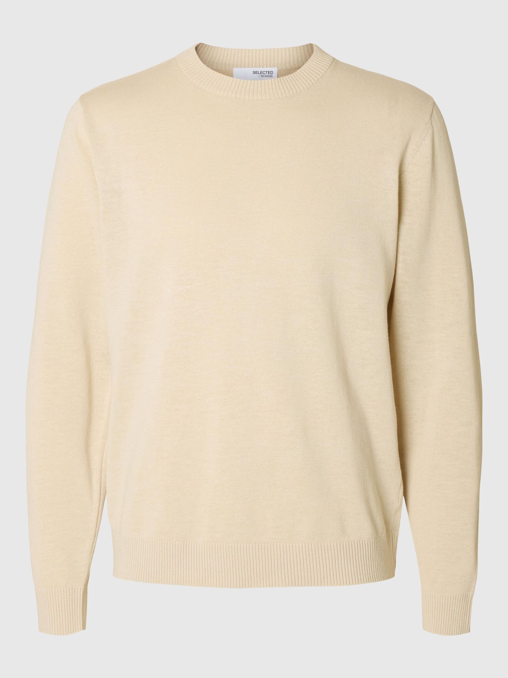 LET SWEATER MED RUND HALS, Oatmeal, highres