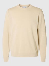 LET SWEATER MED RUND HALS, Oatmeal, highres