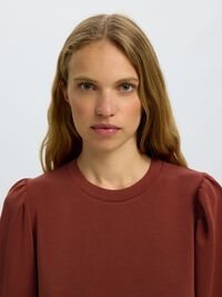 MINI SWEATSHIRT DRESS, Cherry Mahogany, highres