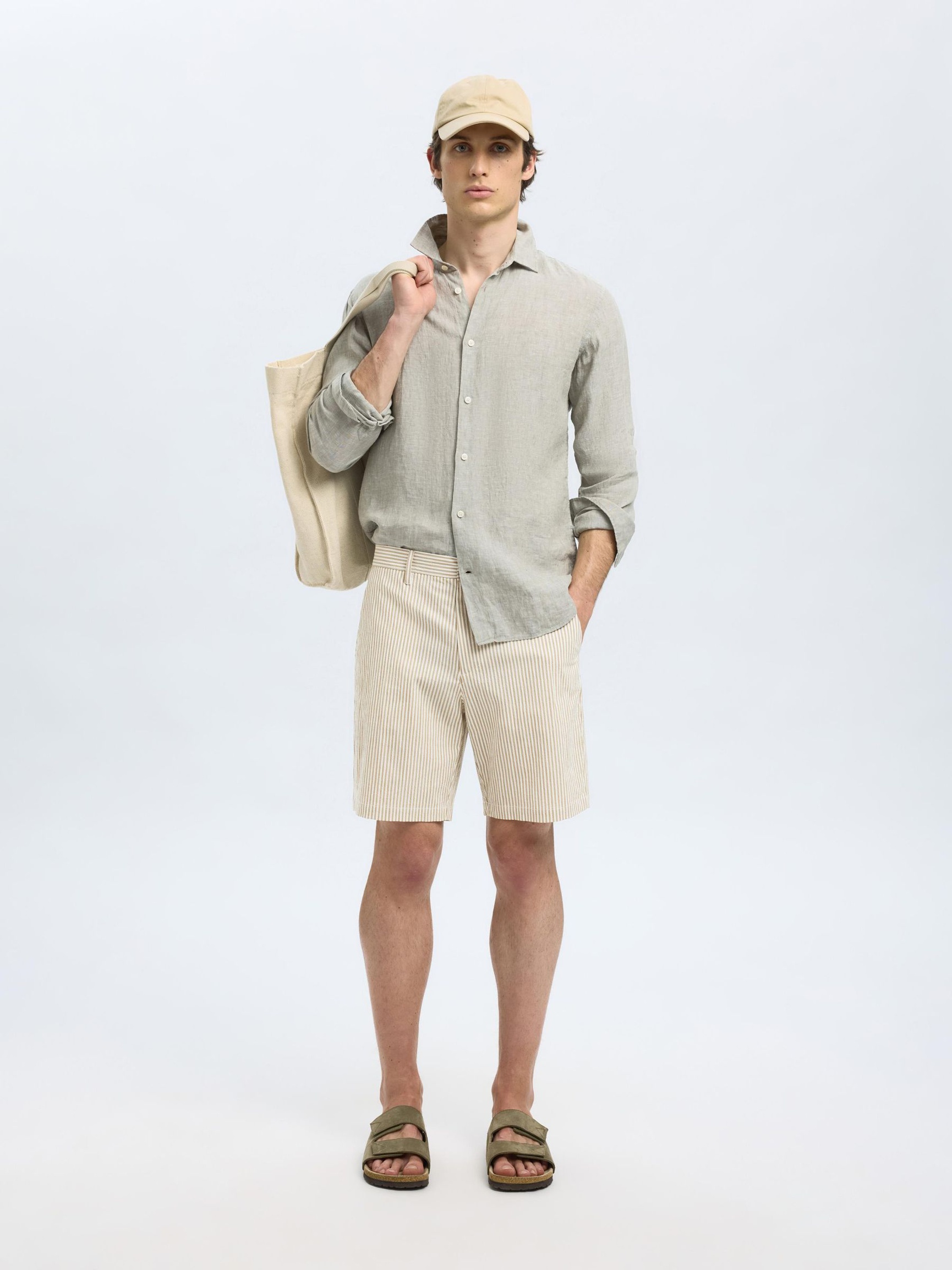 TEJIDO MIL RAYAS SHORTS, Kelp, highres