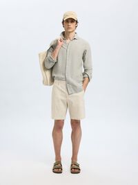 SEERSUCKER SHORTS, Kelp, highres