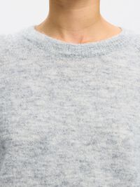 WOOL BLEND JUMPER, Light Grey Melange, highres