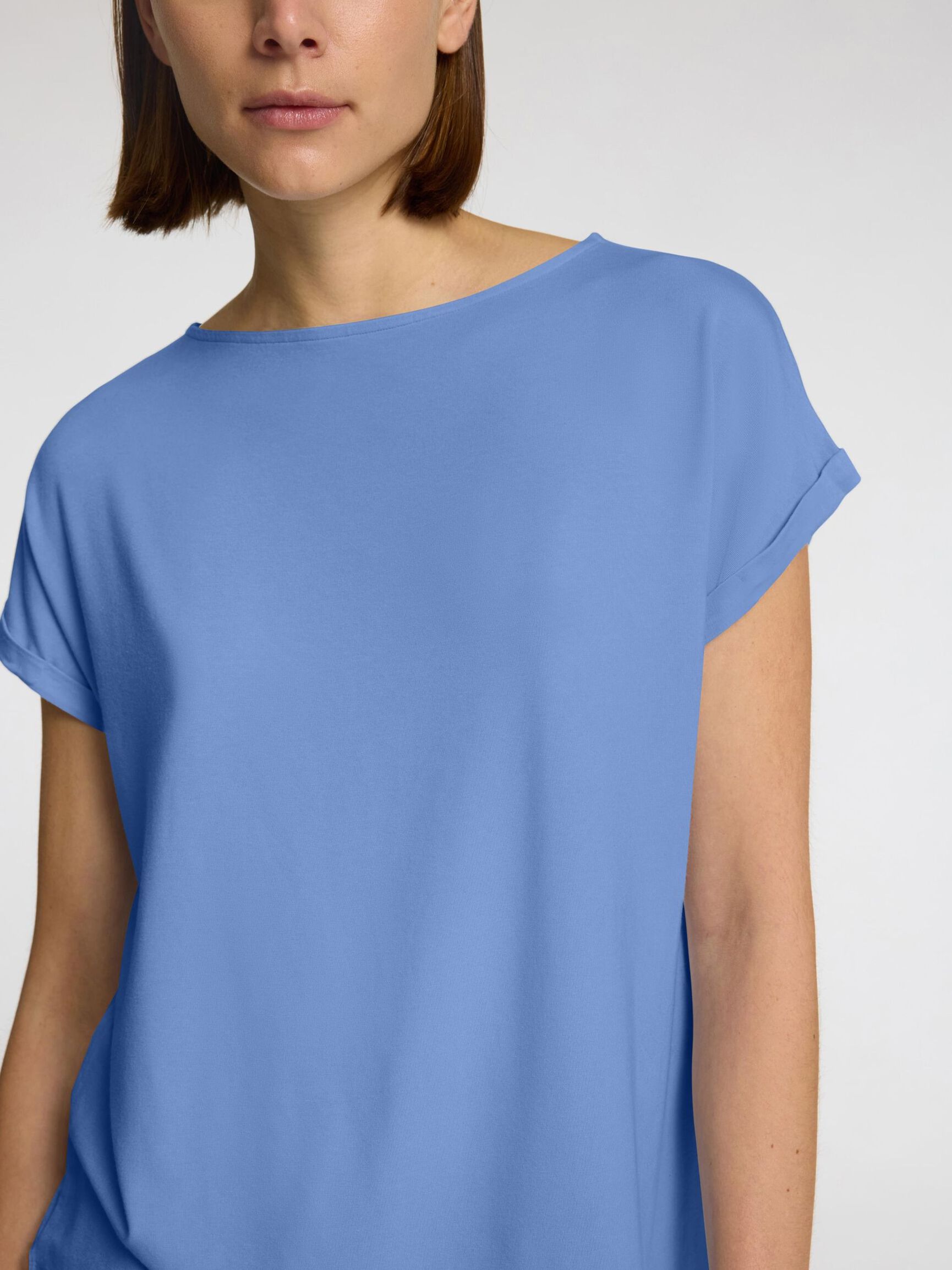 BOATNECK T-SHIRT, Cornflower Blue, highres