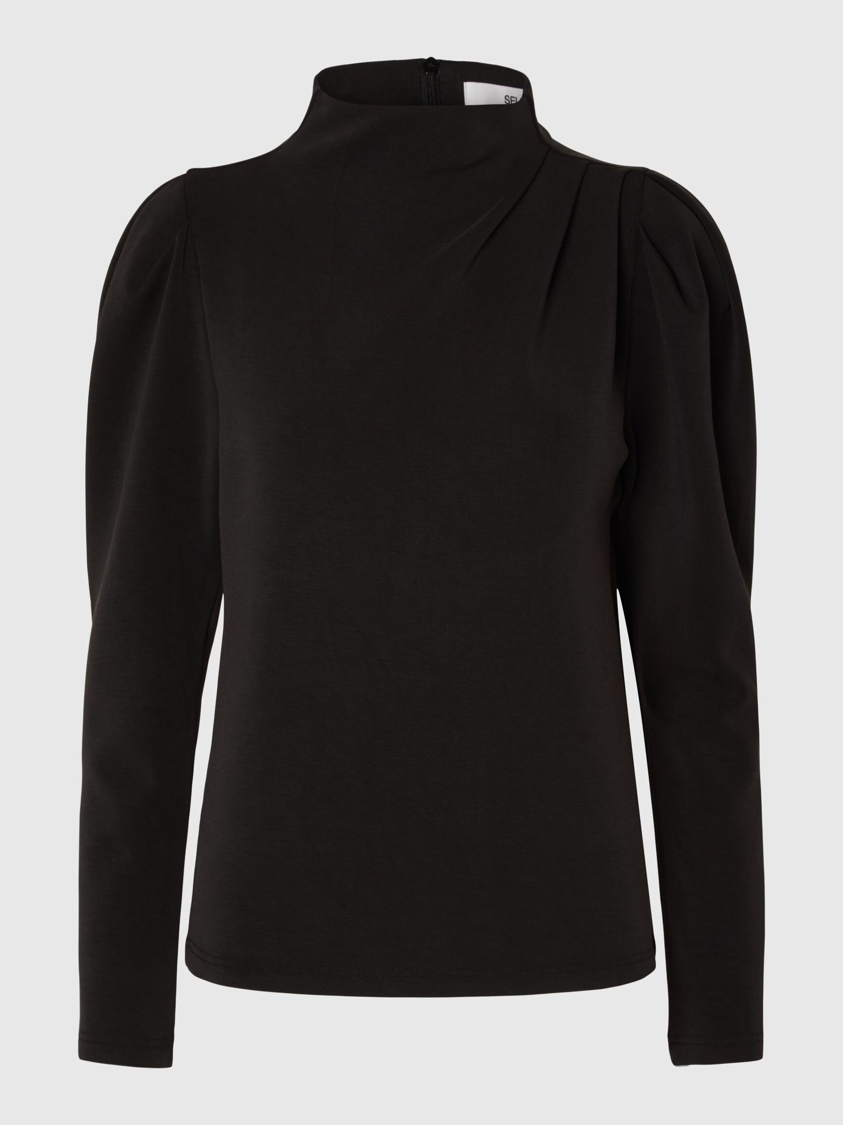 GEDRAPEERD TOP, Black, highres