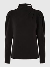 GEDRAPEERD TOP, Black, highres