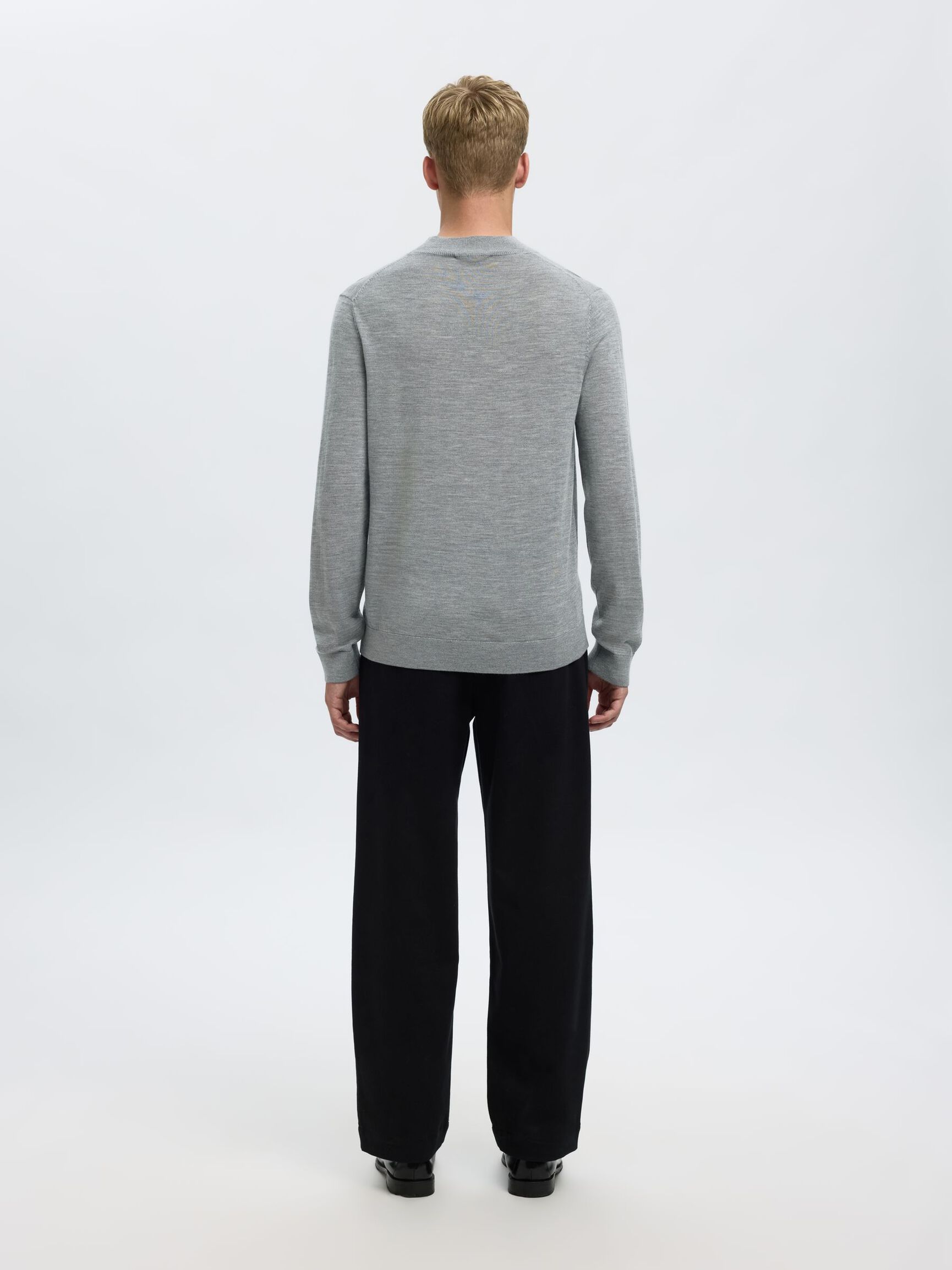SWETER Z PÓŁGOLFEM, Medium Grey Melange, highres