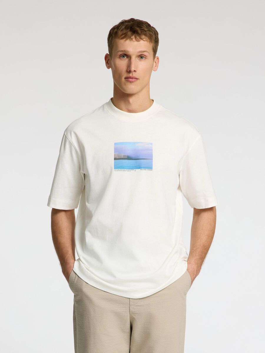 Selected PRINT T-SHIRT MIT RUNDHALSAUSSCHNITT, Egret, highres - 16096792_Egret_1172051_003.jpg