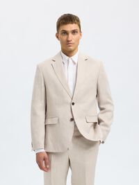 100% LEINEN BLAZER, Sand, highres