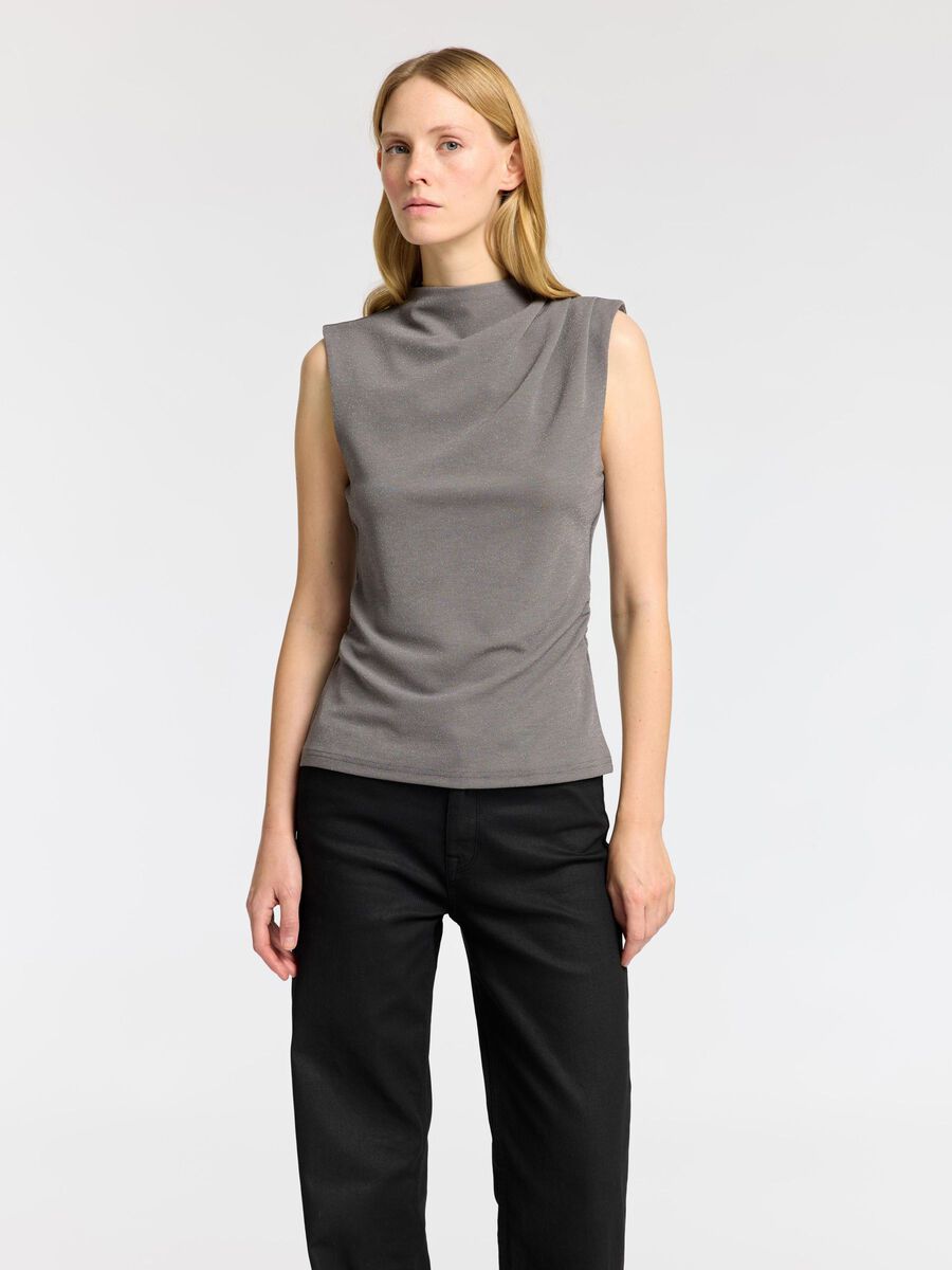 Selected GLITTER MOUWLOZE TOP, Grey, highres - 16094972_Grey_003.jpg