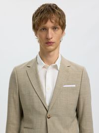 SLIM FIT SINGLE-BREASTED BLAZER, Sand, highres