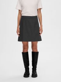 TAILORED WOOL BLEND MINI SKIRT, Dark Grey Melange, highres