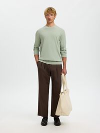 BAUMWOLL PULLOVER, Aqua Gray, highres