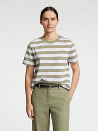 STRIPED BOXY FIT T-SHIRT, Vetiver, highres