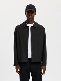 TAILORED OVERSHIRT, Black, highres