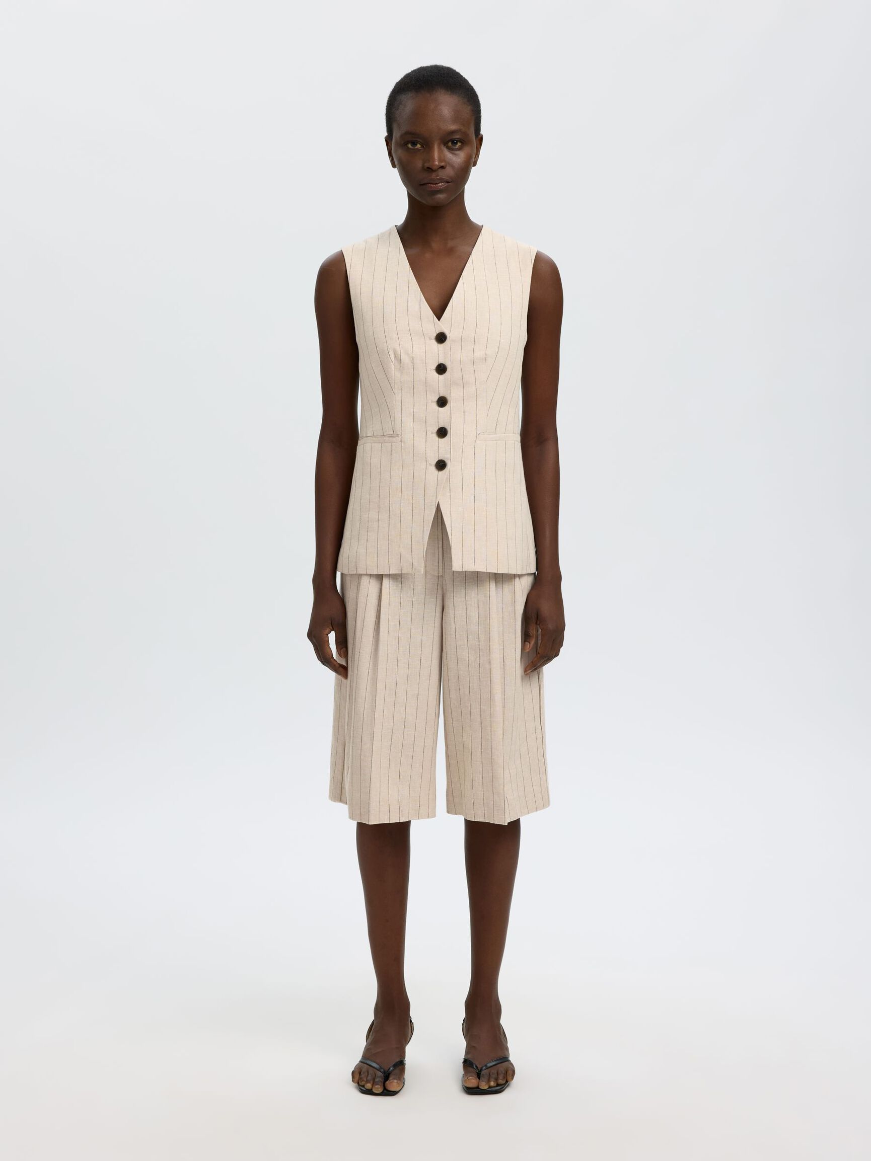 LEINENMIX BERMUDASHORTS, White Pepper, highres