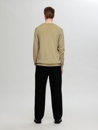 SWETER Z OKRĄGŁYM DEKOLTEM, Kelp, highres
