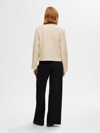 100% ULD STRIKKET CARDIGAN, Birch, highres