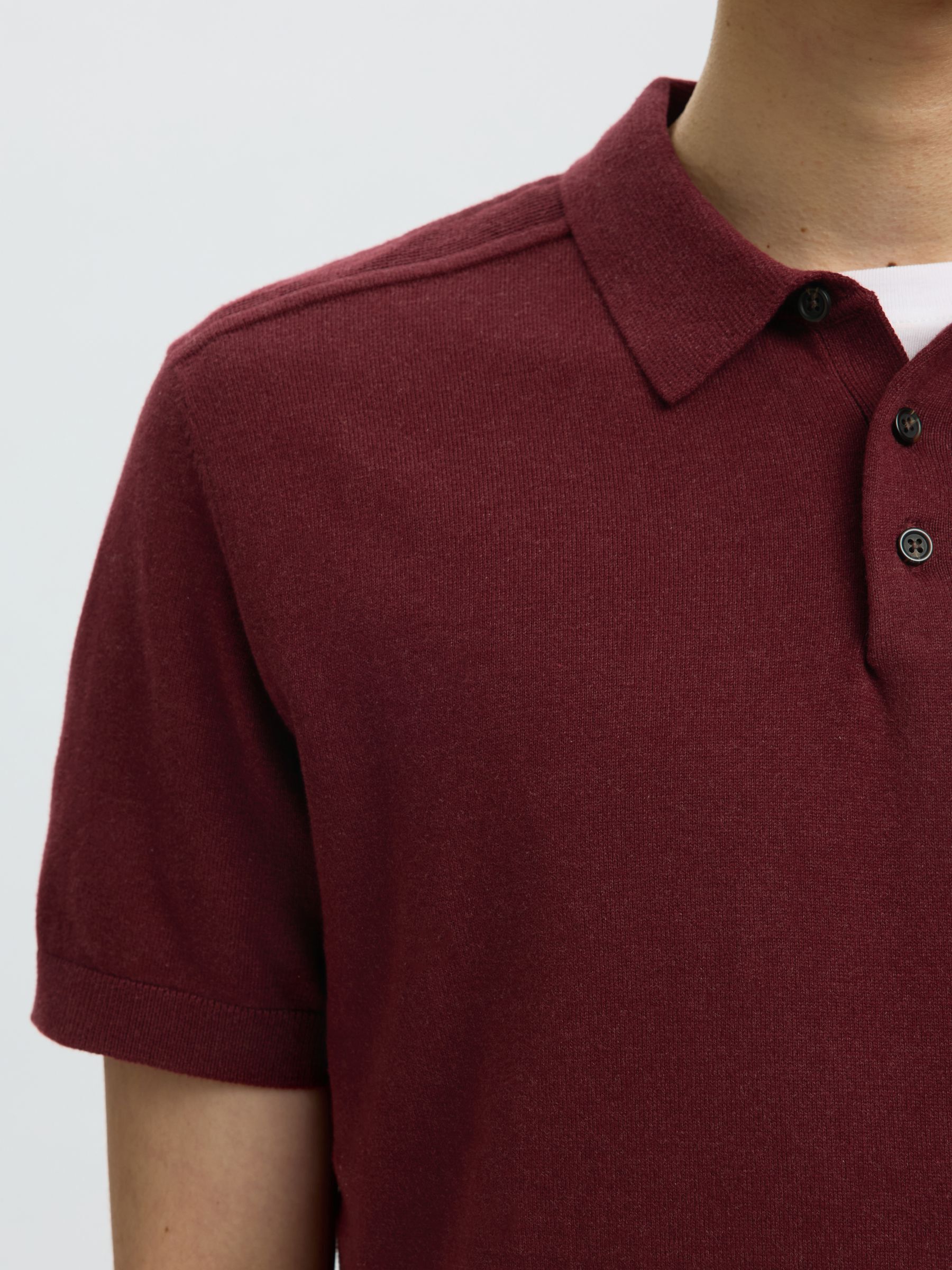 KNITTED KNITTED POLO SHIRT, Tawny Port, highres