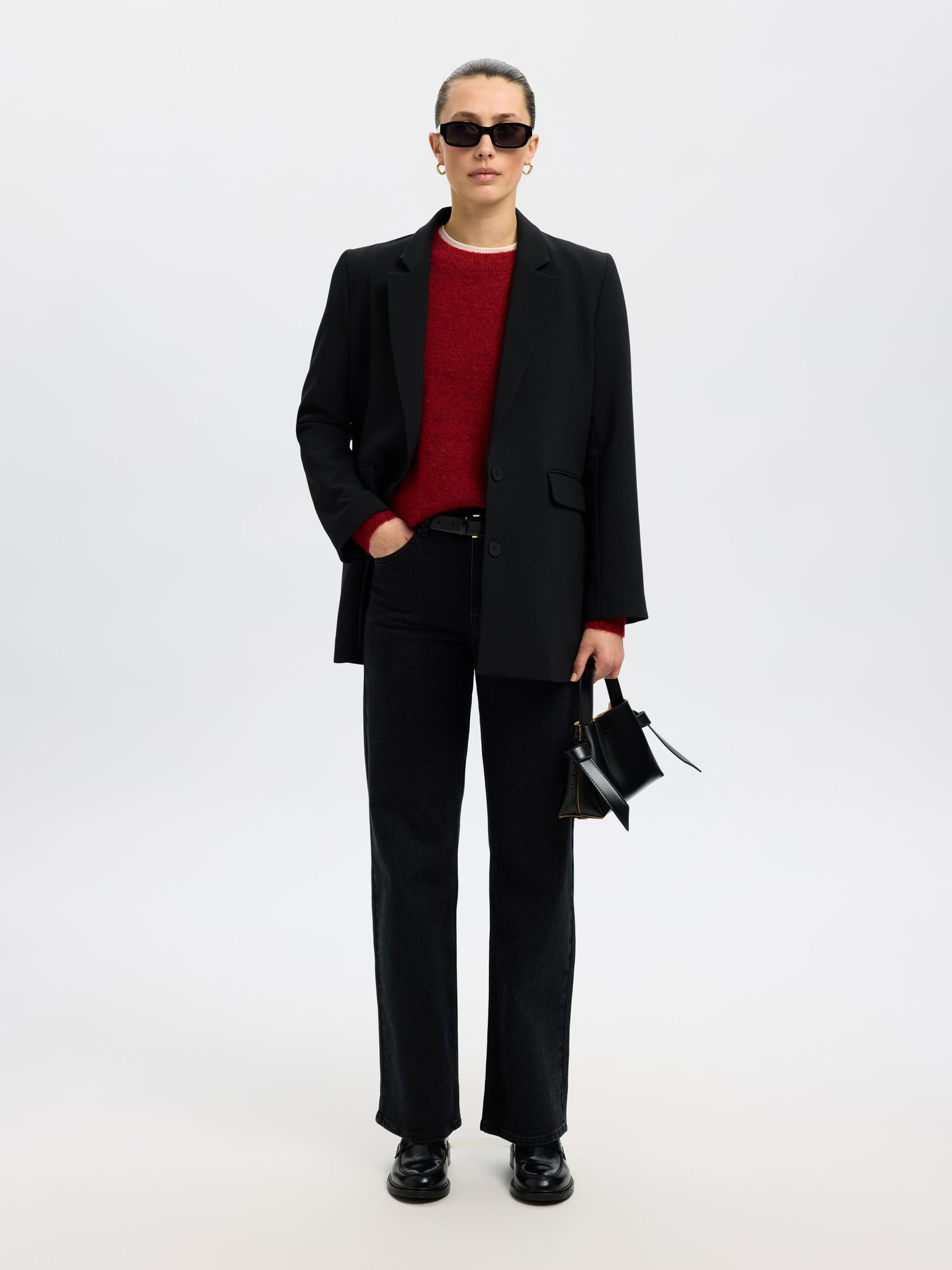 WOOL BLEND JUMPER, Equestrian Red, highres