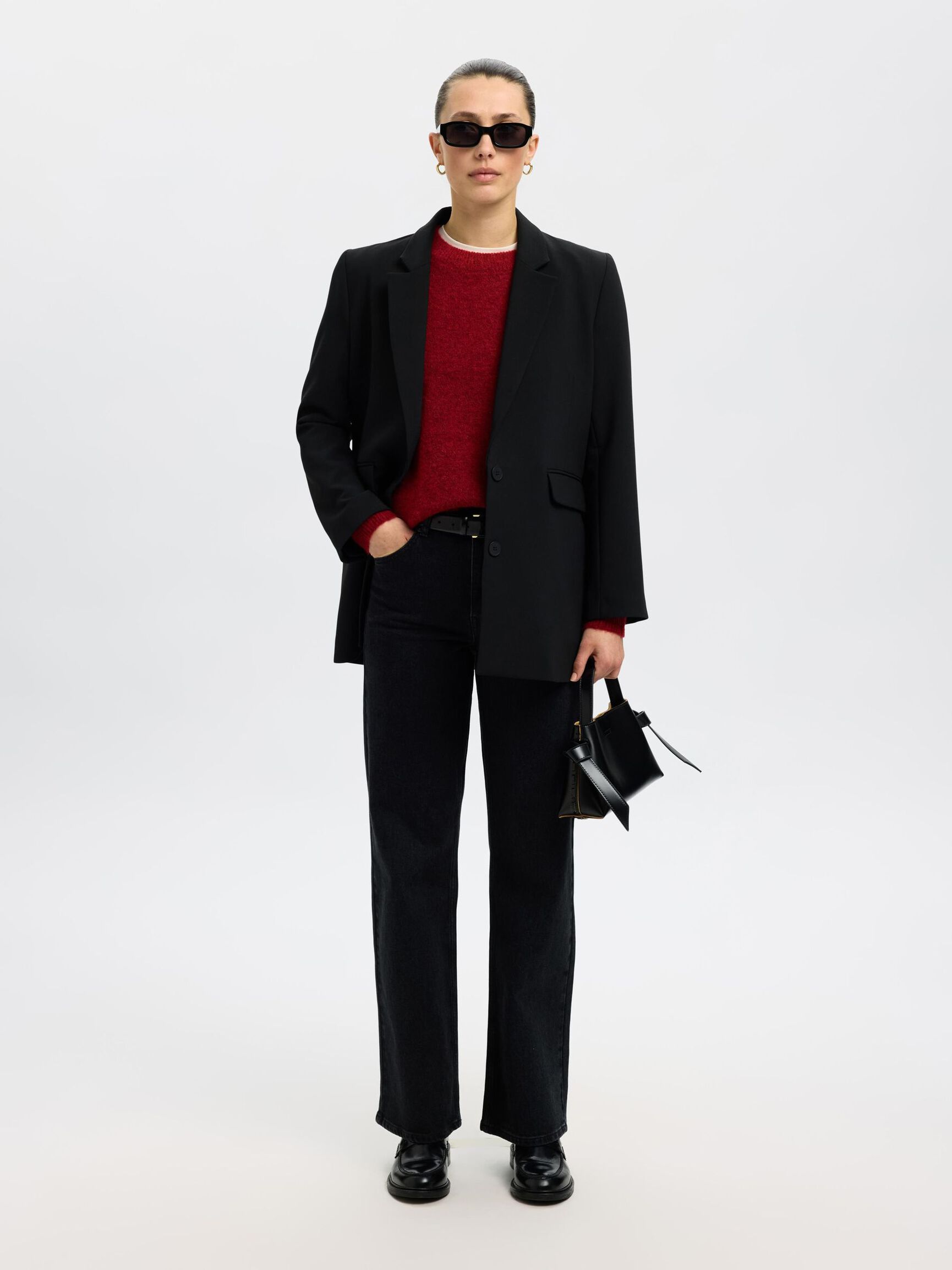 LONG-SLEEVED KNITTED JUMPER, Equestrian Red, highres