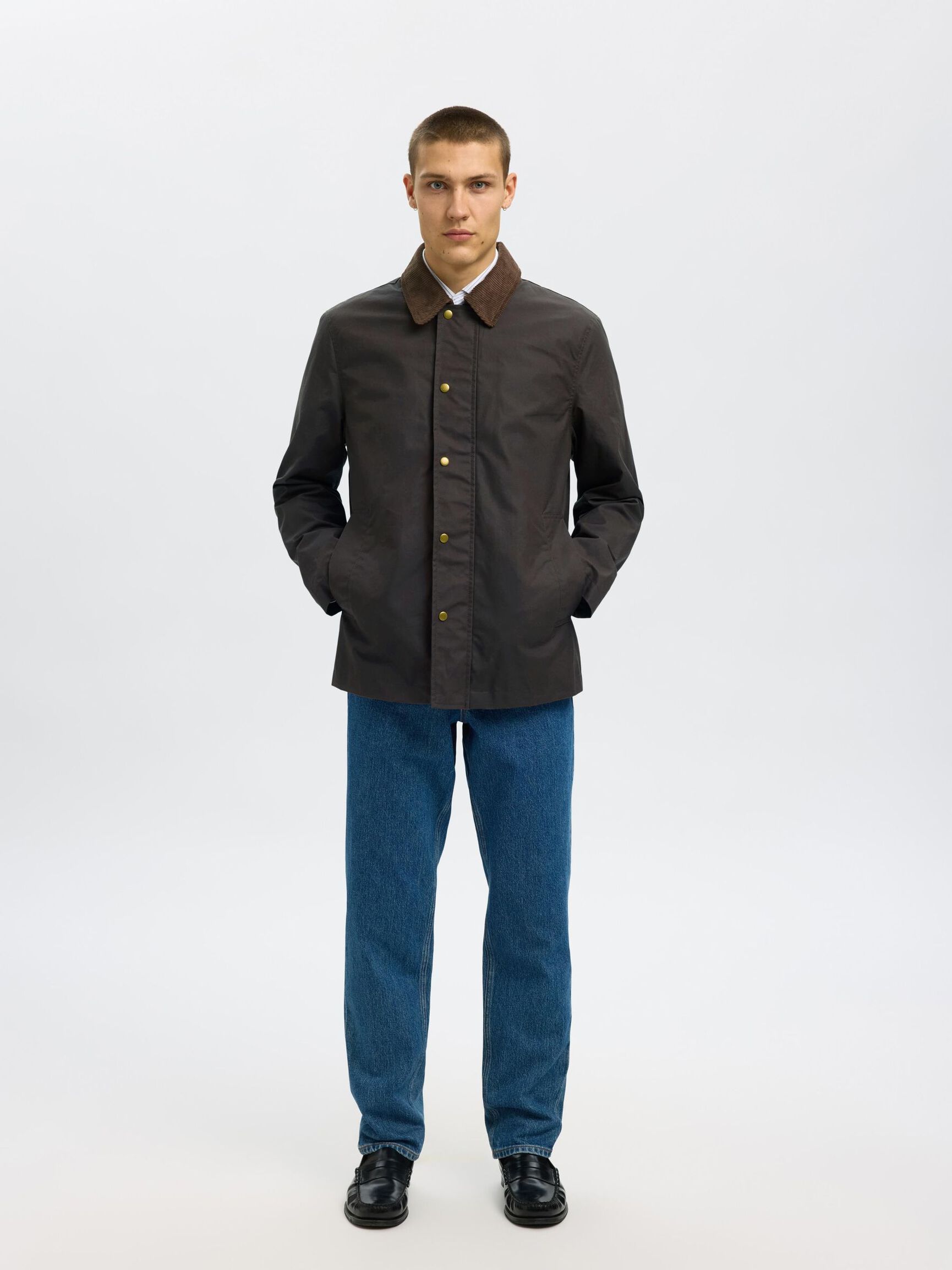 WAXED COTTON JACKET, Delicioso, highres