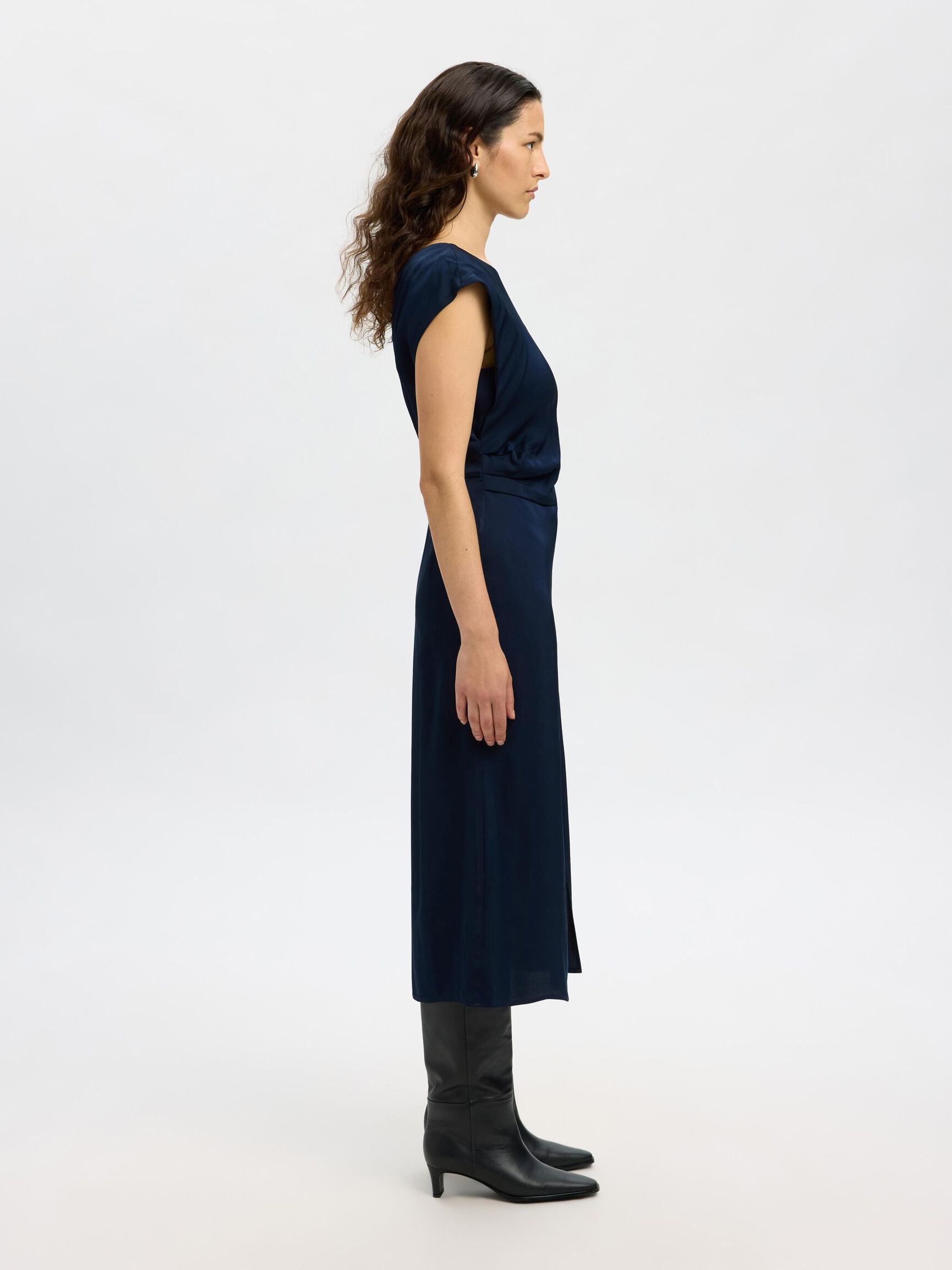 VISCOSE MAXI-JURK, Dark Sapphire, highres
