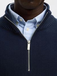 HALF-ZIP PULLOVER, Sky Captain, highres