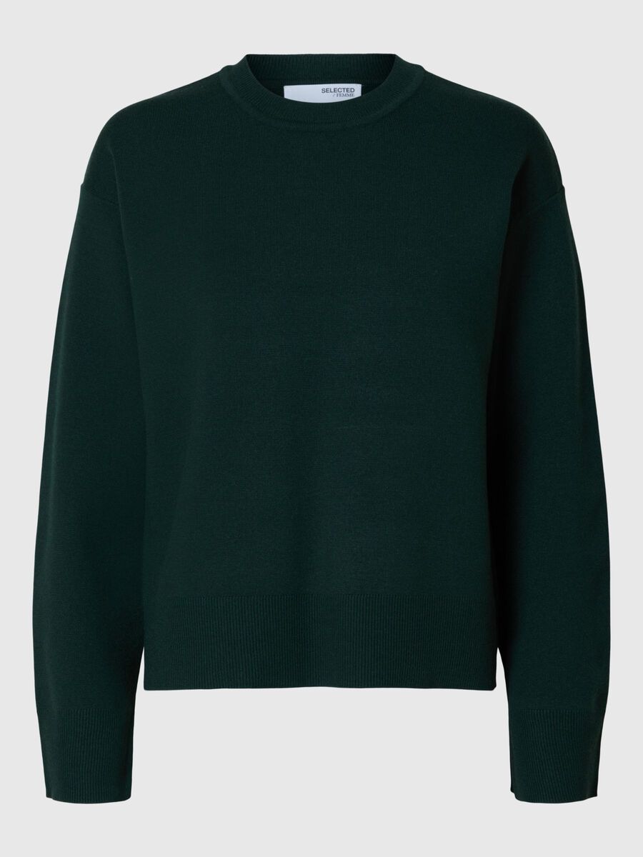 Selected VISCOSE BLEND KNITTED JUMPER, Scarab, highres - 16096169_Scarab_001.jpg