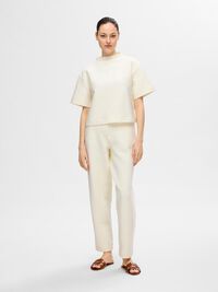 STRAIGHT FIT TROUSERS, Snow White, highres