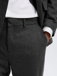 WOOL BLEND SUIT TROUSERS, Dark Grey, highres