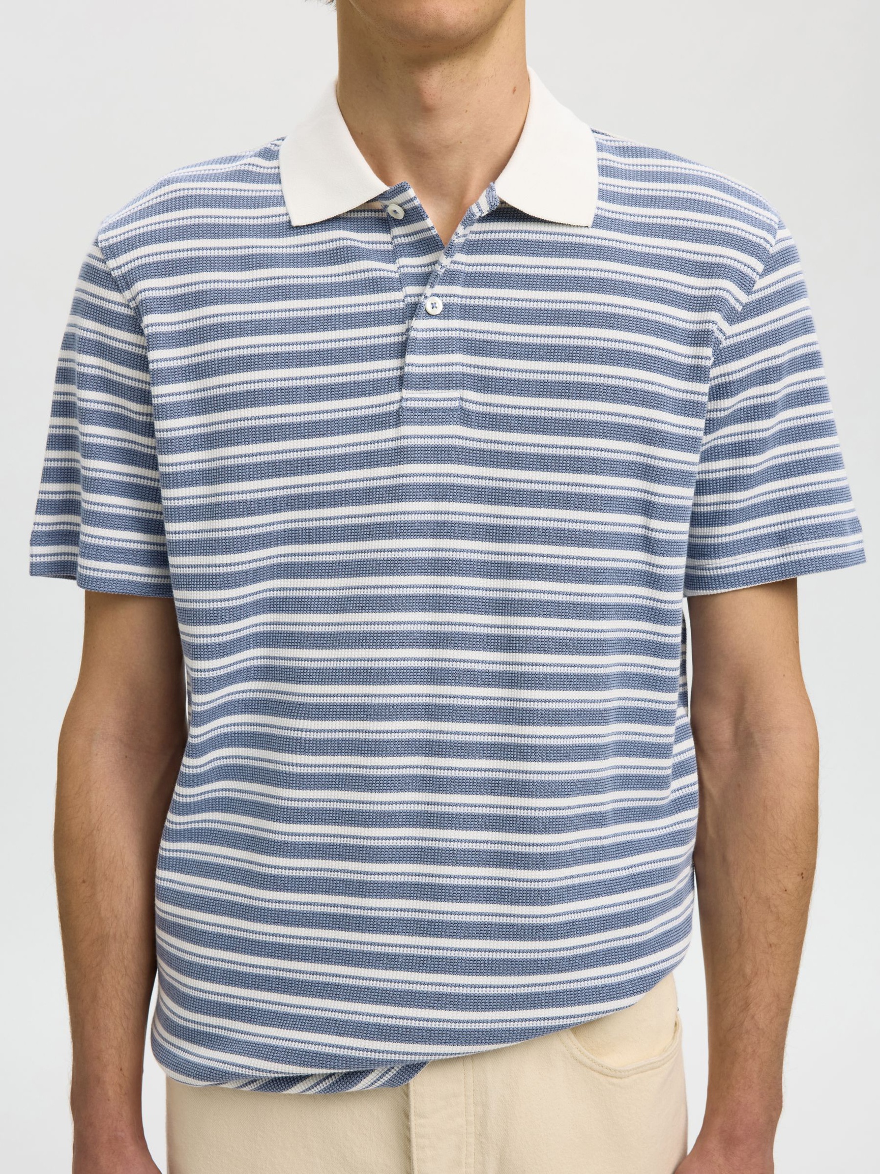 SHORT SLEEVED POLO SHIRT, Egret, highres