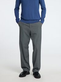 220 LOOSE-FIT TROUSERS, Grey Melange, highres