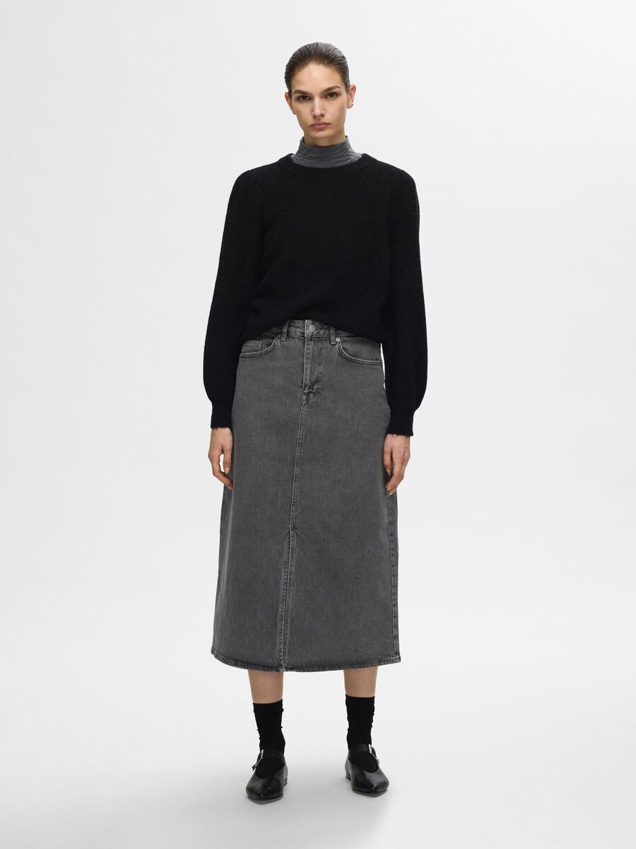 Selected ULLBLANDING STRIKKET PULLOVER, Black, highres - 16094355_Black_005.jpg