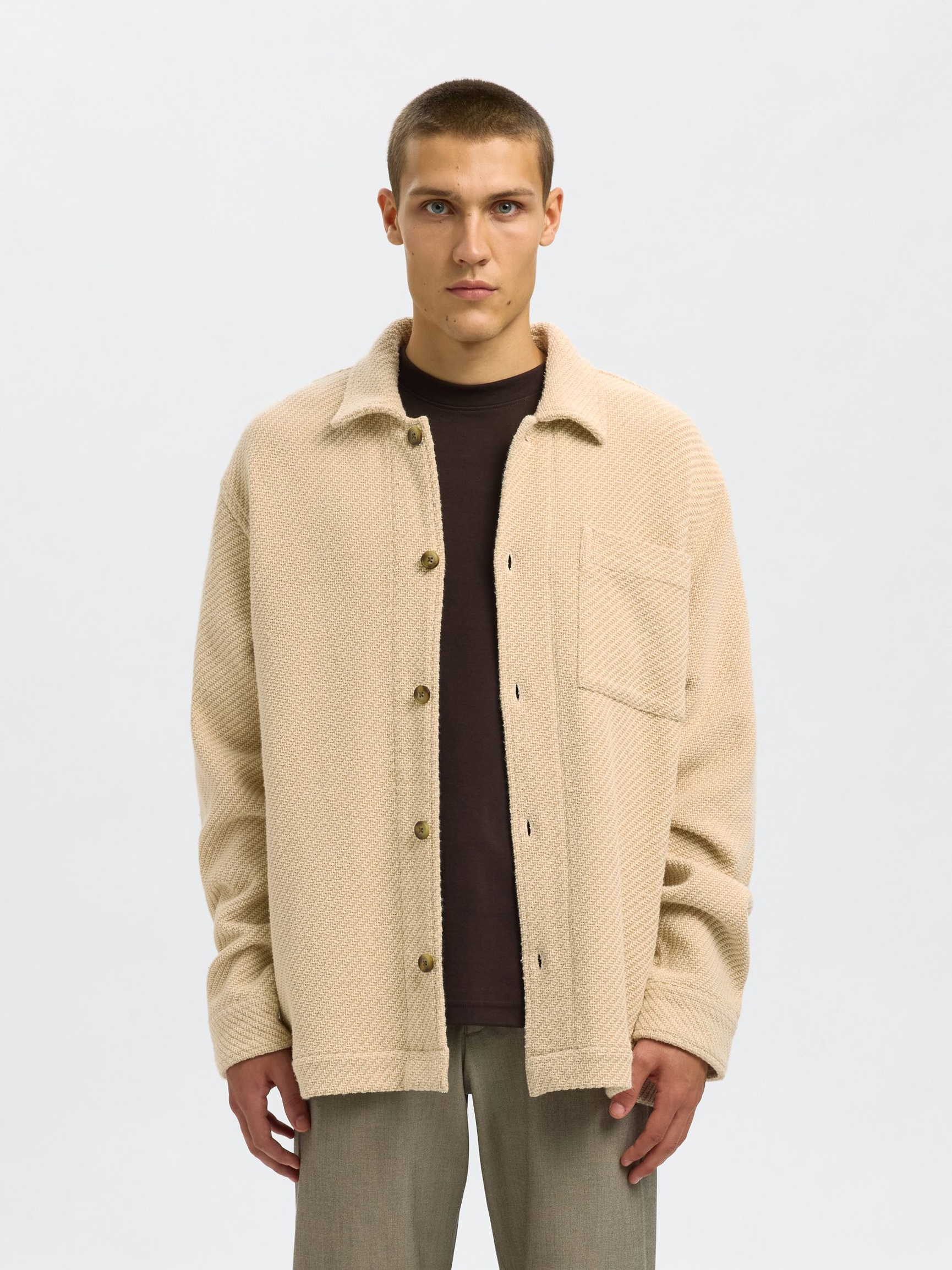 BAUMWOLL OVERSHIRT, Egret, highres