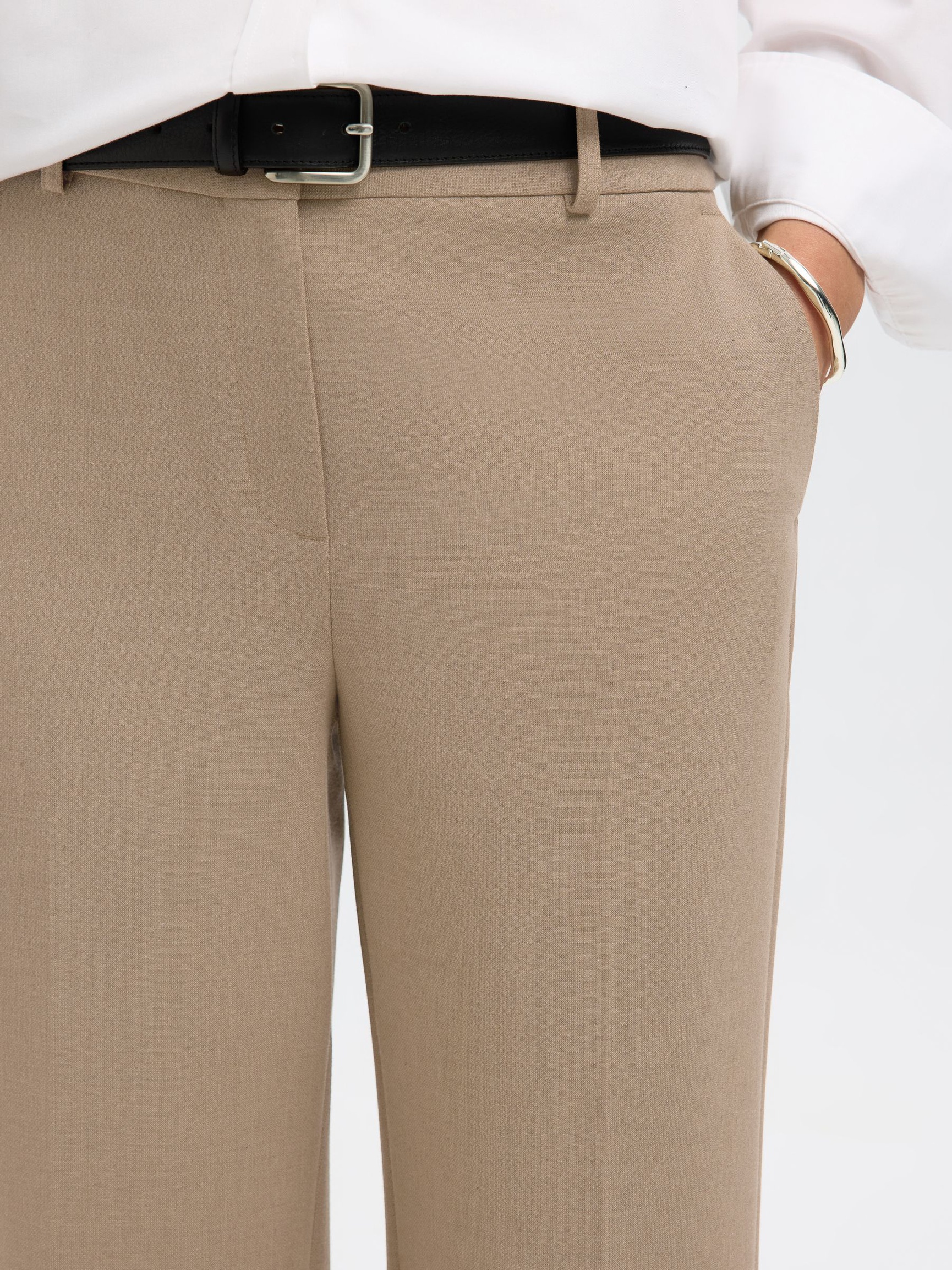 VISCOSE BLEND TROUSERS, Camel, highres