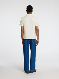 SEERSUCKER POLO SHIRT, Egret, highres