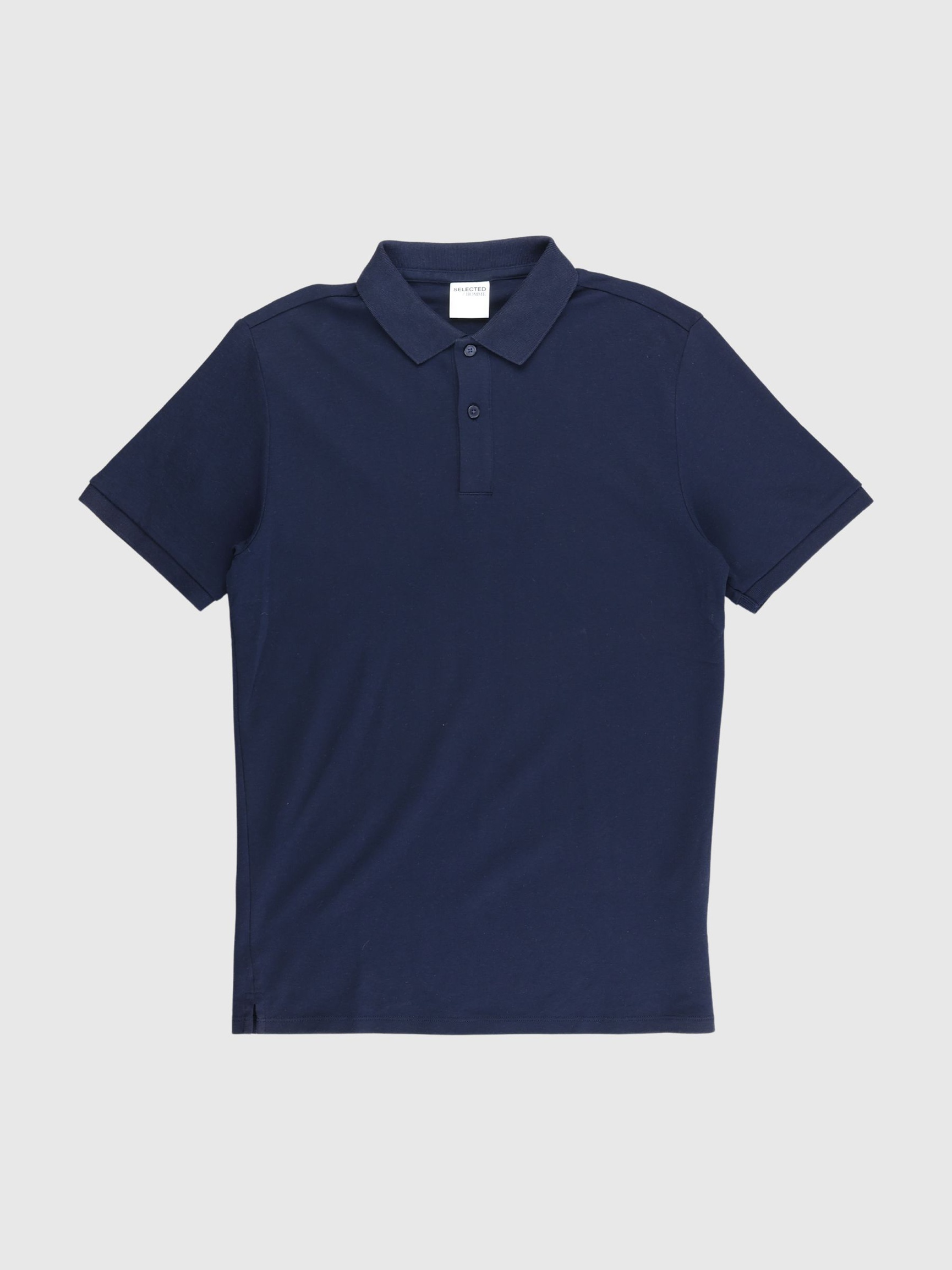 KORTÆRMET JERSEY POLO, Cashmere Blue, highres