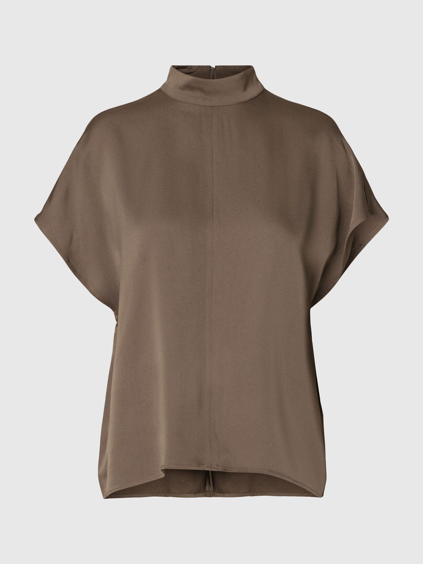 VISCOSE SHORT SLEEVED TOP, Chocolate Chip, highres