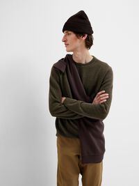 100 % BOMULL CREW NECK-GENSER, Forest Night, highres