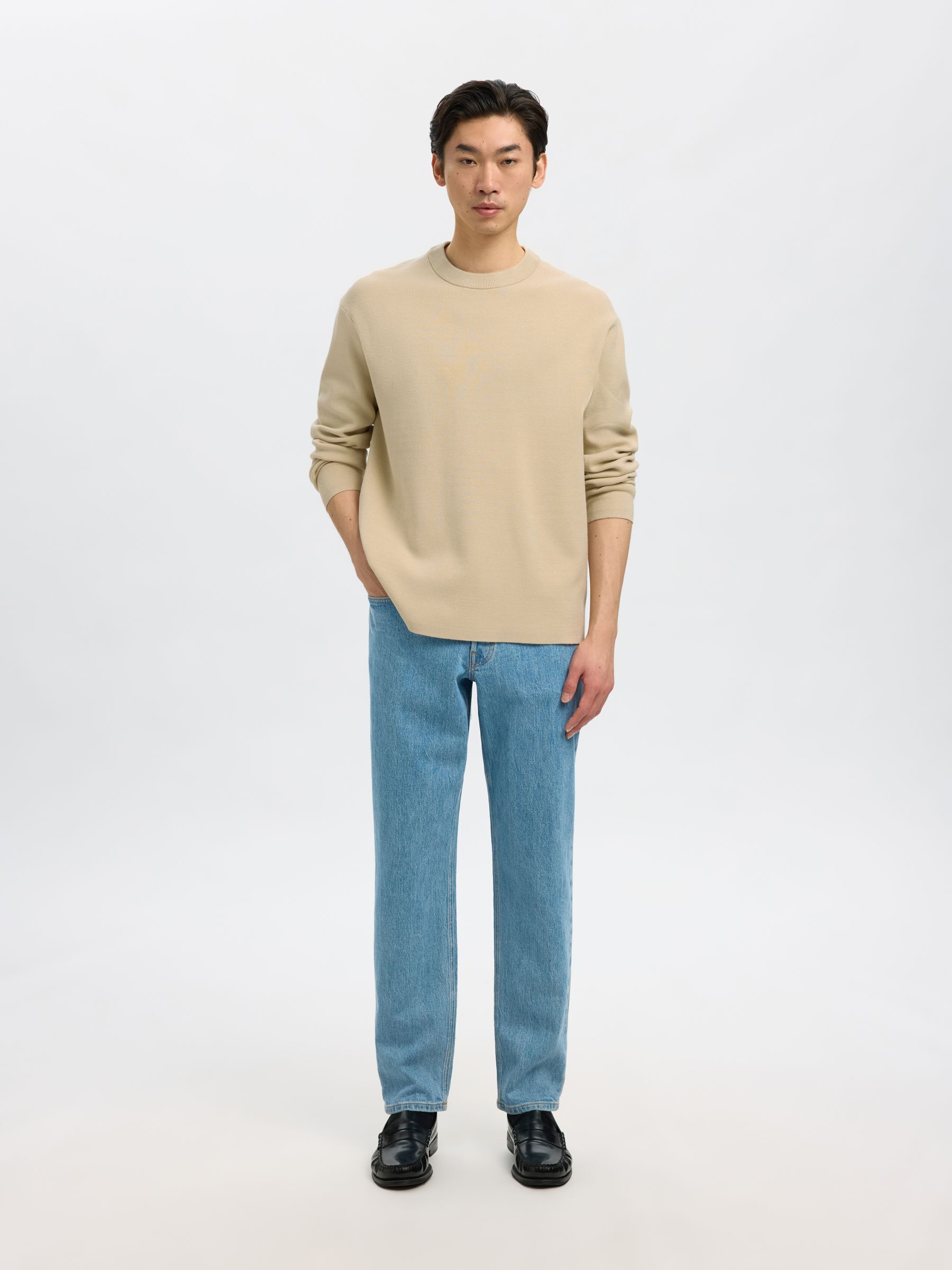 RELAXED FIT PULLOVER, Oatmeal, highres