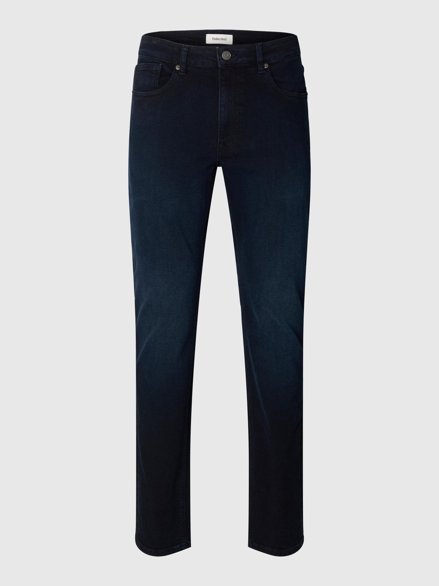 75 MØRK VASK SLIM FIT JEANS, Blue Black Denim, highres