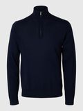 Selected 100% MERINO WOOL HALF-ZIP JUMPER, Navy Blazer, highres - 16094655_NavyBlazer_001.jpg